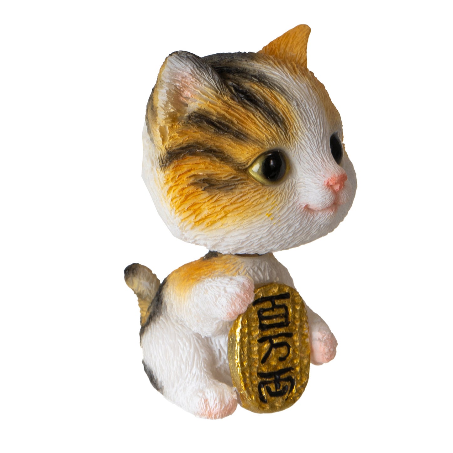 Maneki Neko Bobble Head Figurine 2.17" Tall Adorable Lucky Cat with Wobbling Head for Desk or Car Décor