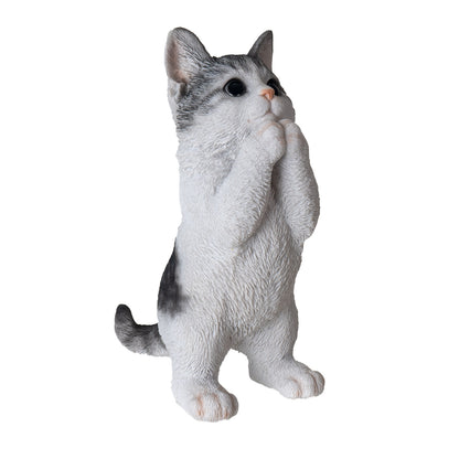 Standing Cat Figurine 9.06" Tall with Cute Pose for Home Office or Living Room Decor