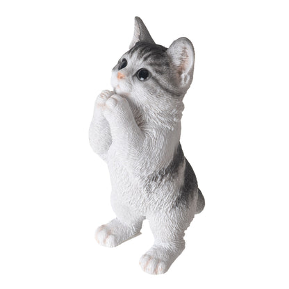 Standing Cat Figurine 9.06" Tall with Cute Pose for Home Office or Living Room Decor