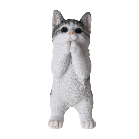 Standing Cat Figurine 9.06" Tall with Cute Pose for Home Office or Living Room Decor