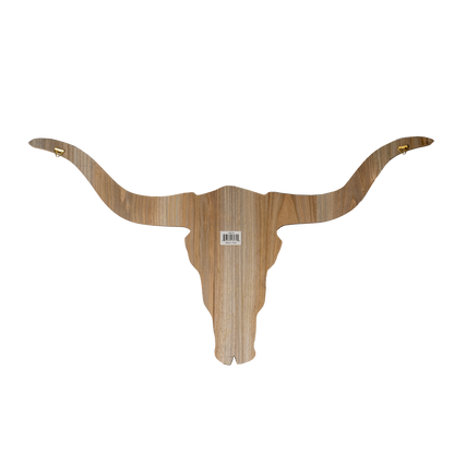 Texas Longhorn Cow Skull Wall Plaque MDF Board Bull Horn Cutout 30 inch Length Wall Art Man Cave Decor