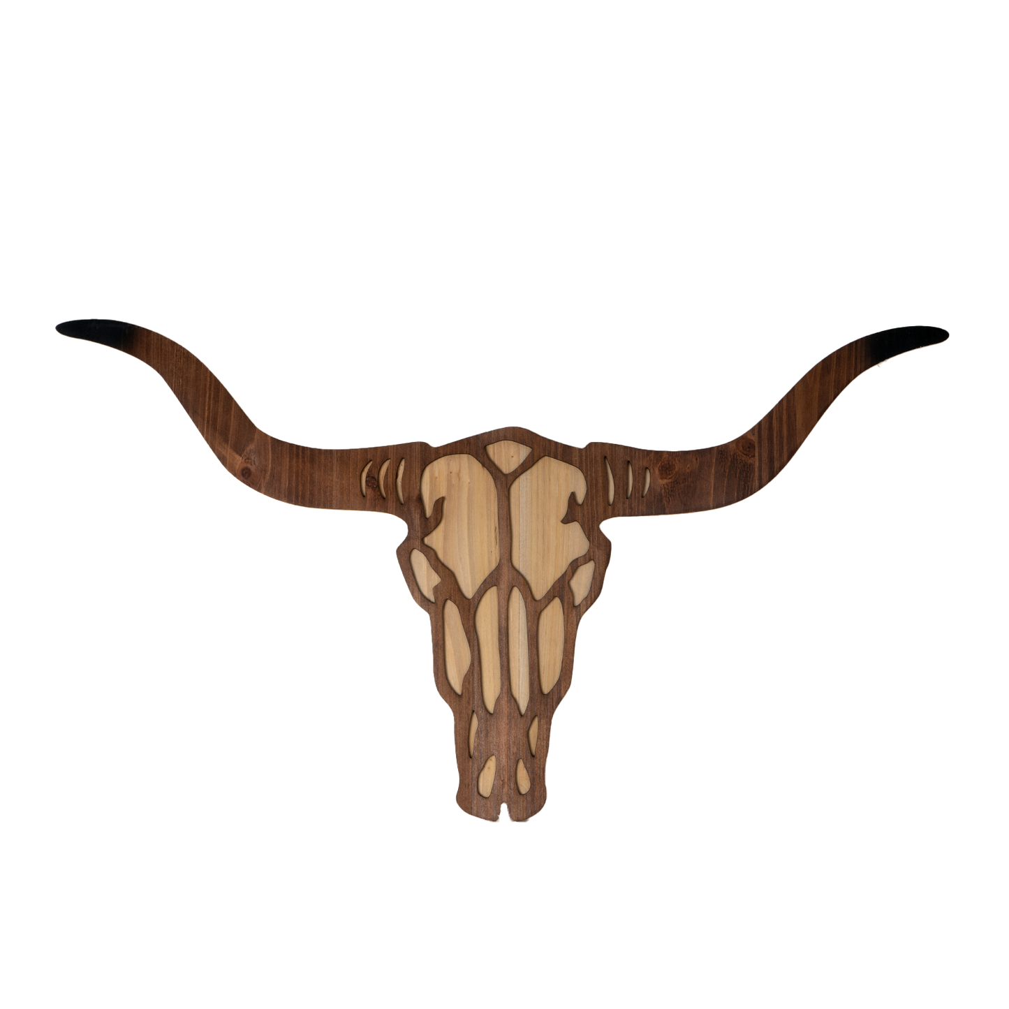 Texas Longhorn Cow Skull Wall Plaque MDF Board Bull Horn Cutout 30 inch Length Wall Art Man Cave Decor