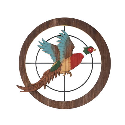 Pheasant Hunting Target Bullseye Wall Plaque MDF Board Man Cave Outdoor Enthusiast Wall Art 15 Inch Wide