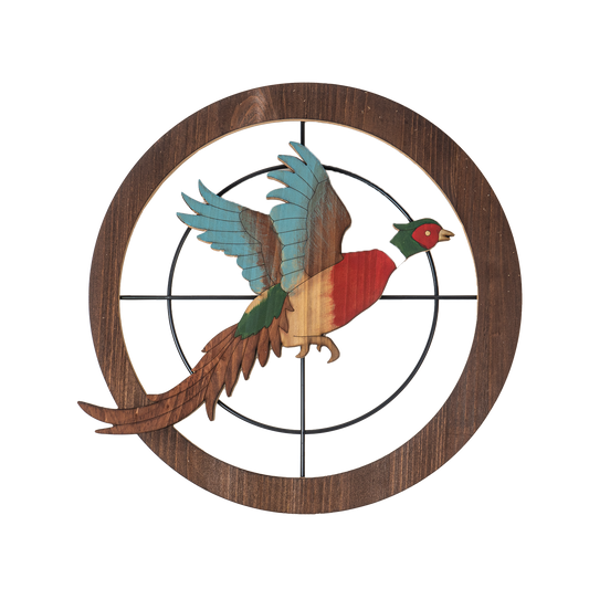 Pheasant Hunting Target Bullseye Wall Plaque MDF Board Man Cave Outdoor Enthusiast Wall Art 15 Inch Wide