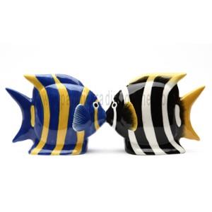 Angel Fish Magnetic Ceremic Salt and Pepper Shakers