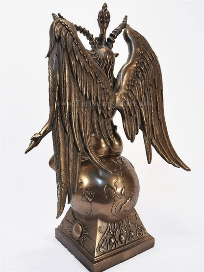 Baphomet Horned Goat God Statue - 15" - Cold Cast Bronze Resin by Maxine Miller