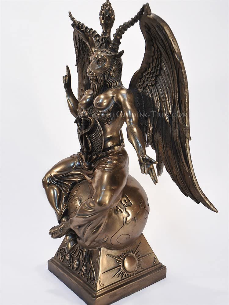 Baphomet Horned Goat God Statue - 15" - Cold Cast Bronze Resin by Maxine Miller