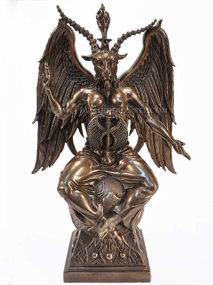 Baphomet Horned Goat God Statue - 15" - Cold Cast Bronze Resin by Maxine Miller