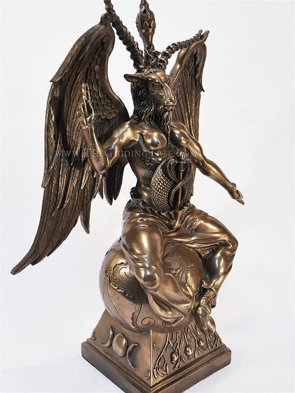 Baphomet Horned Goat God Statue - 15" - Cold Cast Bronze Resin by Maxine Miller