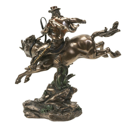 Galloping Into The Wild Cowboy Statue 8.5 Inches