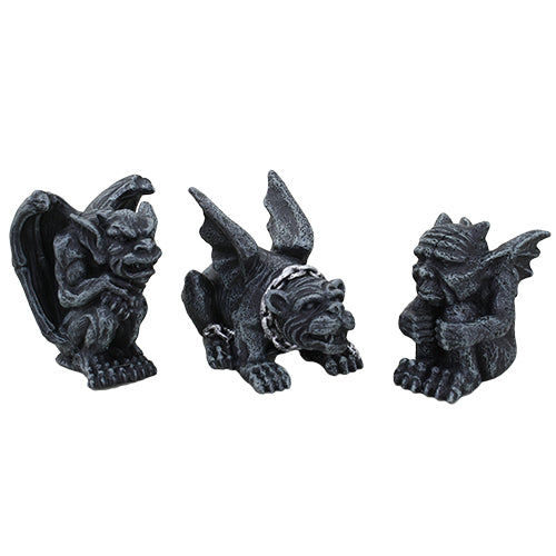 2.75 Inch Miniature Gargoyles Statue Figurines, Set of Three