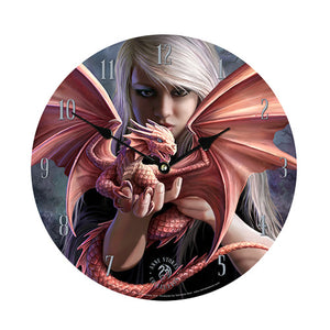 DRAGONKIN RELEASE THE DRAGON ROUND WALL CLOCK BY ANNE STOKES