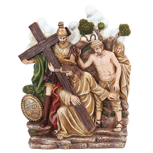 9.25 Inch Stations of The Cross Christ Kneeling Statue Figurine