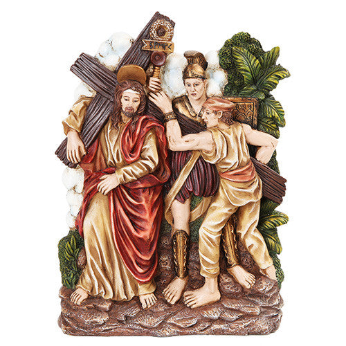 9.25 Inch Stations of The Cross Christ Walking Statue Figurine