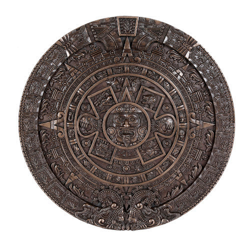 Mexica Aztec Calendar Bronzed Wall Calendar Wall Plaque Sculpture