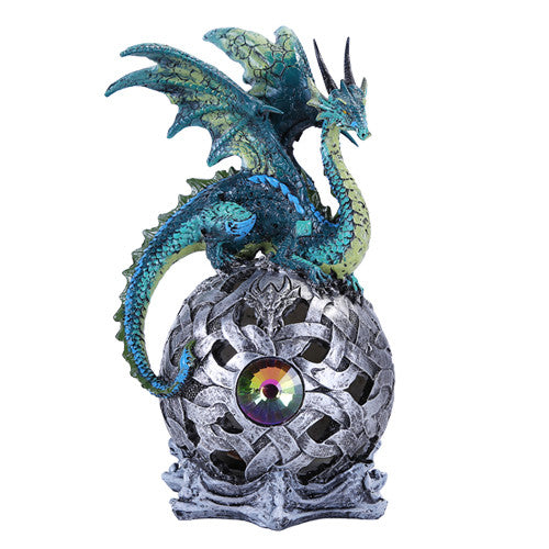 Pacific Giftware Fierce Green Dragon LED Light Ball Home Decor Figurine Handpainted Resin