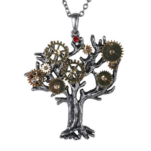 Steampunk Gearwork Tree of Life Necklace