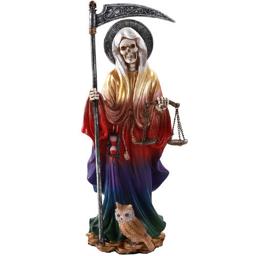 Pacific Giftware Santa Muerte Saint of Holy Death Standing Religious Statue 10 Inch Seven Powers (Rainbow)