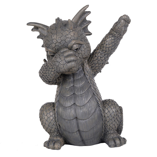 Pacific Giftware Garden Dragon Dabbing Dragon Garden Display Decorative Accent Sculpture Stone Finish 10 Inch Tall