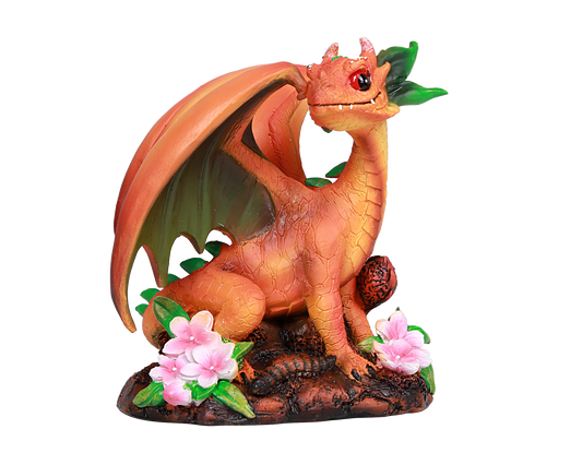 Peach Tree Blossoms Dragon Statue by Stanley Morrison