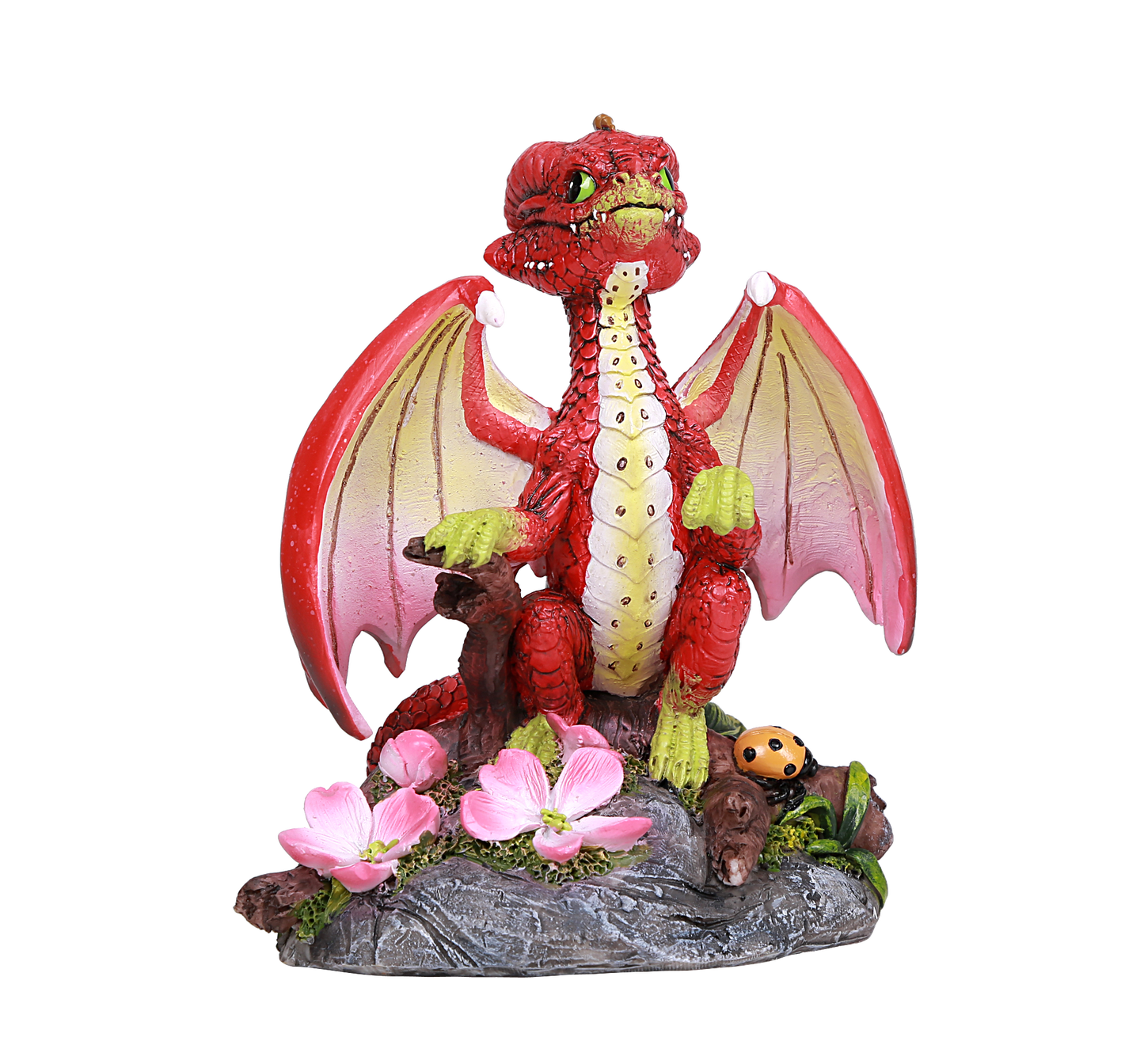 Apple Seeds Tree Blooms Dragon Statue by Stanley Morrison Lady Bug