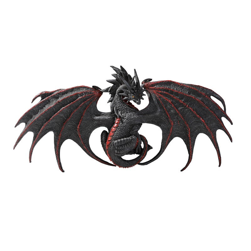 Malice Red Black Mystical Dragon Wall Plaque Home Decor