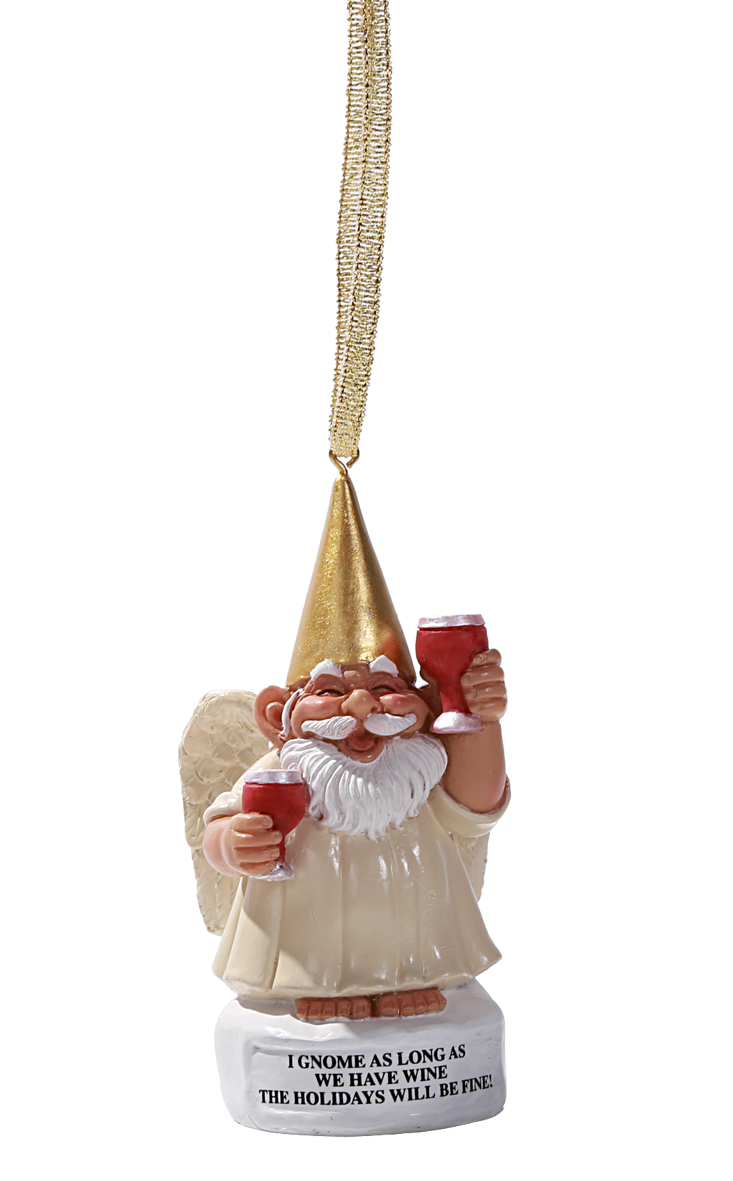 Angel Gnome Hanging Ornament Holiday Cheer Wine Christmas Home Decor