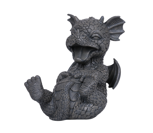 Garden Dragon Laugh Out Loud Garden Display Sculpture Stone Finish LOL LMFAO