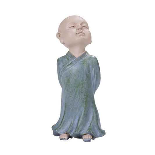 Colorful Joyful Monk Looks Up Baby Buddha Resin Figurine