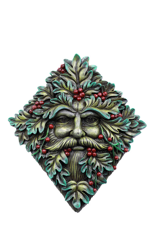 Fantasy Garden Greenman Face Resin Figurine Wall Plaque