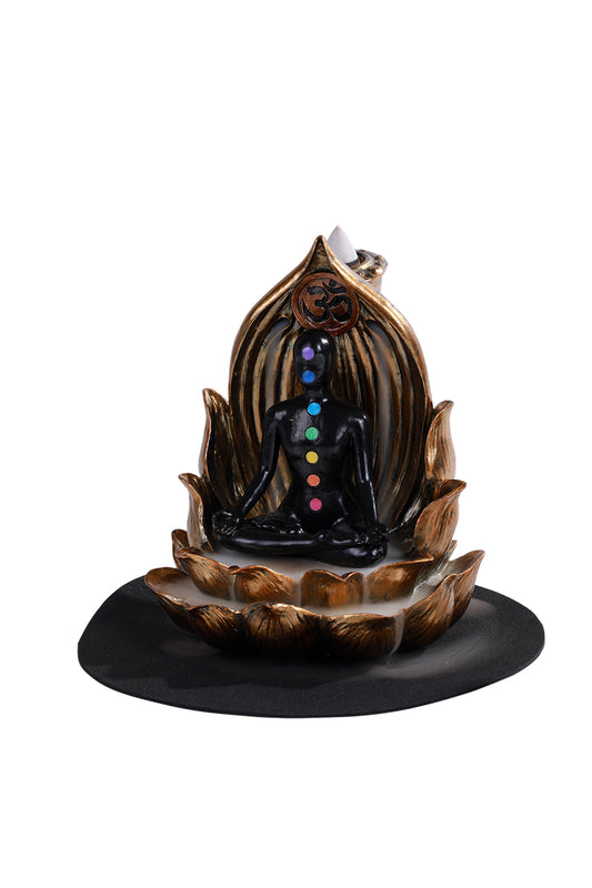 7 Chakra Yofa Backflow Incense Burner Resin Figurine