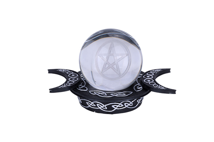 Magic Celtic Pentagram Resin Base with Clear Orb