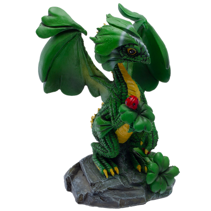 Pacific Giftware Dragon Fantasy Lucky Clover Dragon Resin Figurine