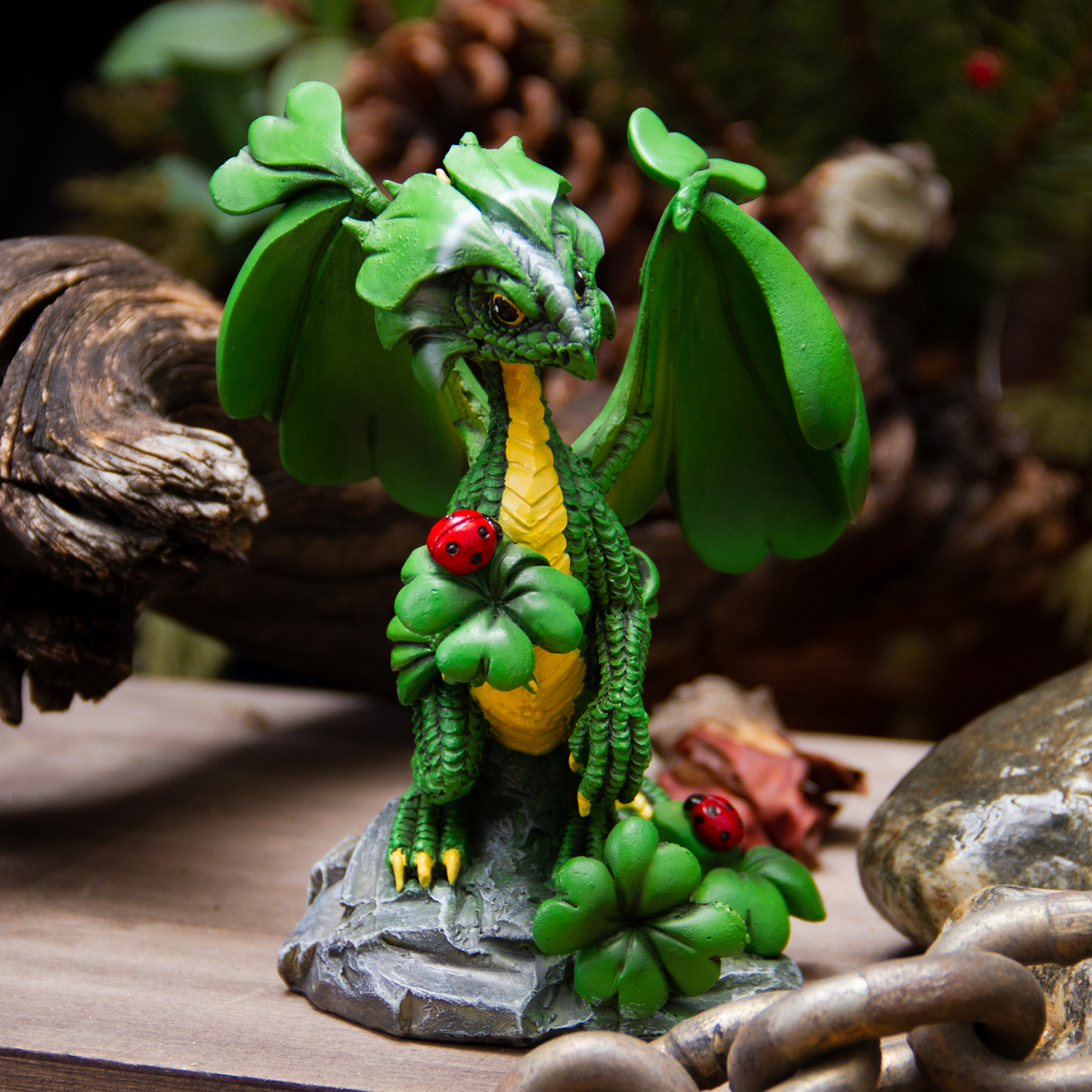 Pacific Giftware Dragon Fantasy Lucky Clover Dragon Resin Figurine