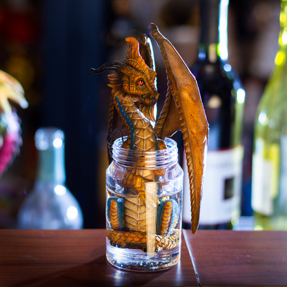 Pacific Giftware Liquor Moonshine Spirits Winged Dragon in Jar Resin Figurine By Stanley Morrison