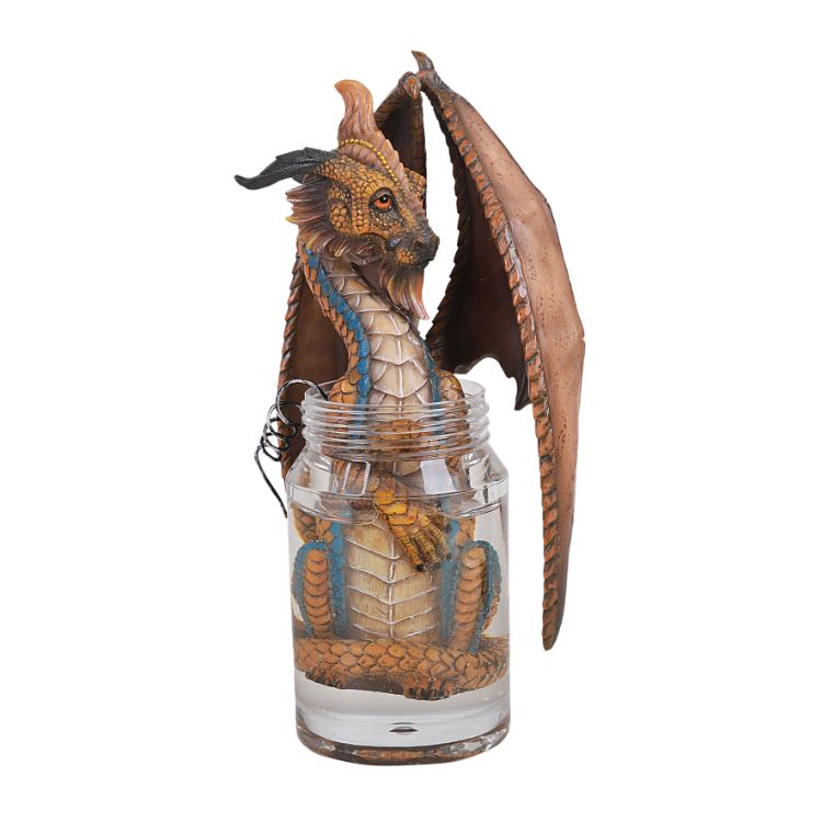 Pacific Giftware Liquor Moonshine Spirits Winged Dragon in Jar Resin Figurine By Stanley Morrison