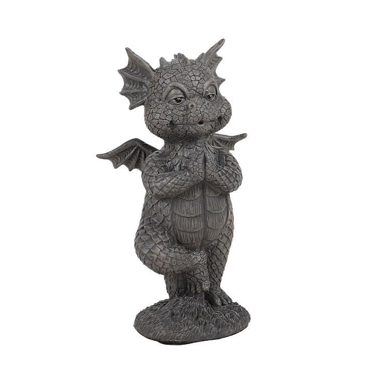 Garden Dragon Yoga Pose Garden Display Decorative Accent Sculpture Stone Finish 5.75 inch Tall