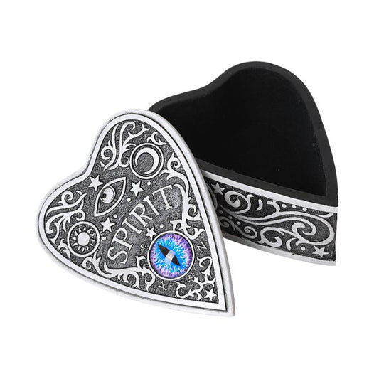 Mystical Spirit Ouija Eye Planchette Heart Shaped Trinket Box Home Decor Accent