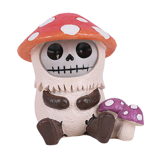 Furrybones Summit Collection Mushroom Kinoko Figurine Decorative Signature Skeleton in Mushroom Toadstool Costume 3 Inch