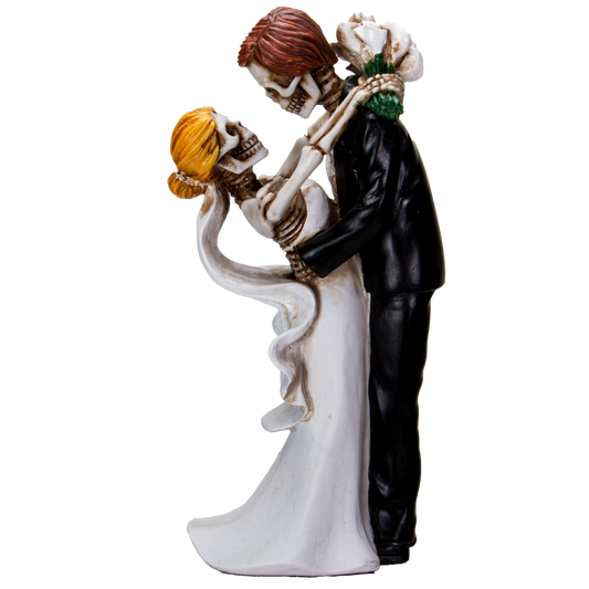 Love Never Dies Bride & Groom Lovingly Embrace Wedding Couple Resin Figurine