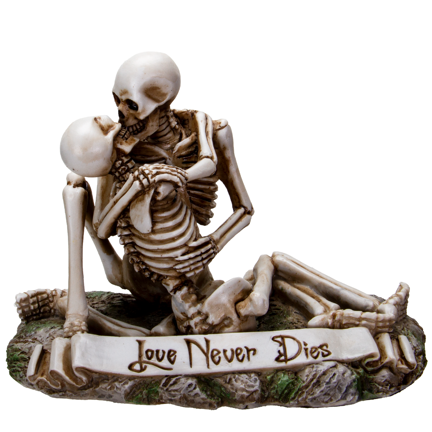 Love Never Dies Couple Sharing Affectionate Kiss Resin Collectible Figurine