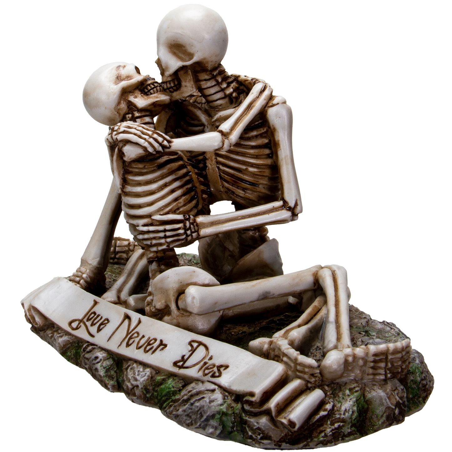 Love Never Dies Couple Sharing Affectionate Kiss Resin Collectible Figurine