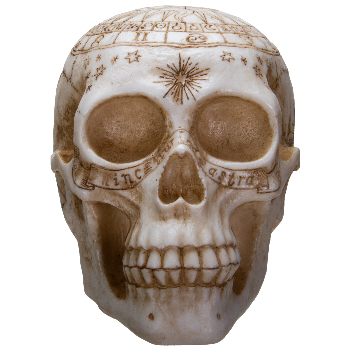 Astrology Skull Home Decor LED Lamp with Two USB Charging Ports, White