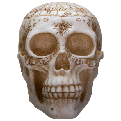 Astrology Skull Home Decor LED Lamp with Two USB Charging Ports, White