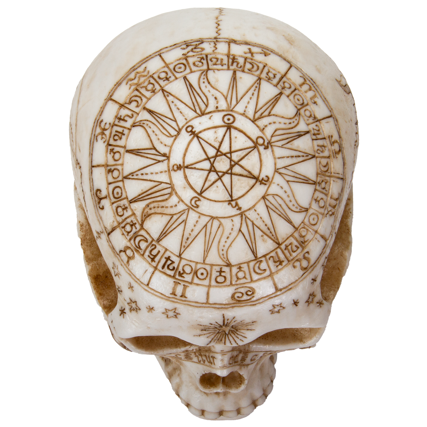 Astrology Skull Home Decor LED Lamp with Two USB Charging Ports, White