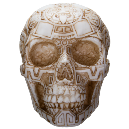 Aztec Skull Home Decor LED Lamp with Two USB Charging Ports, White