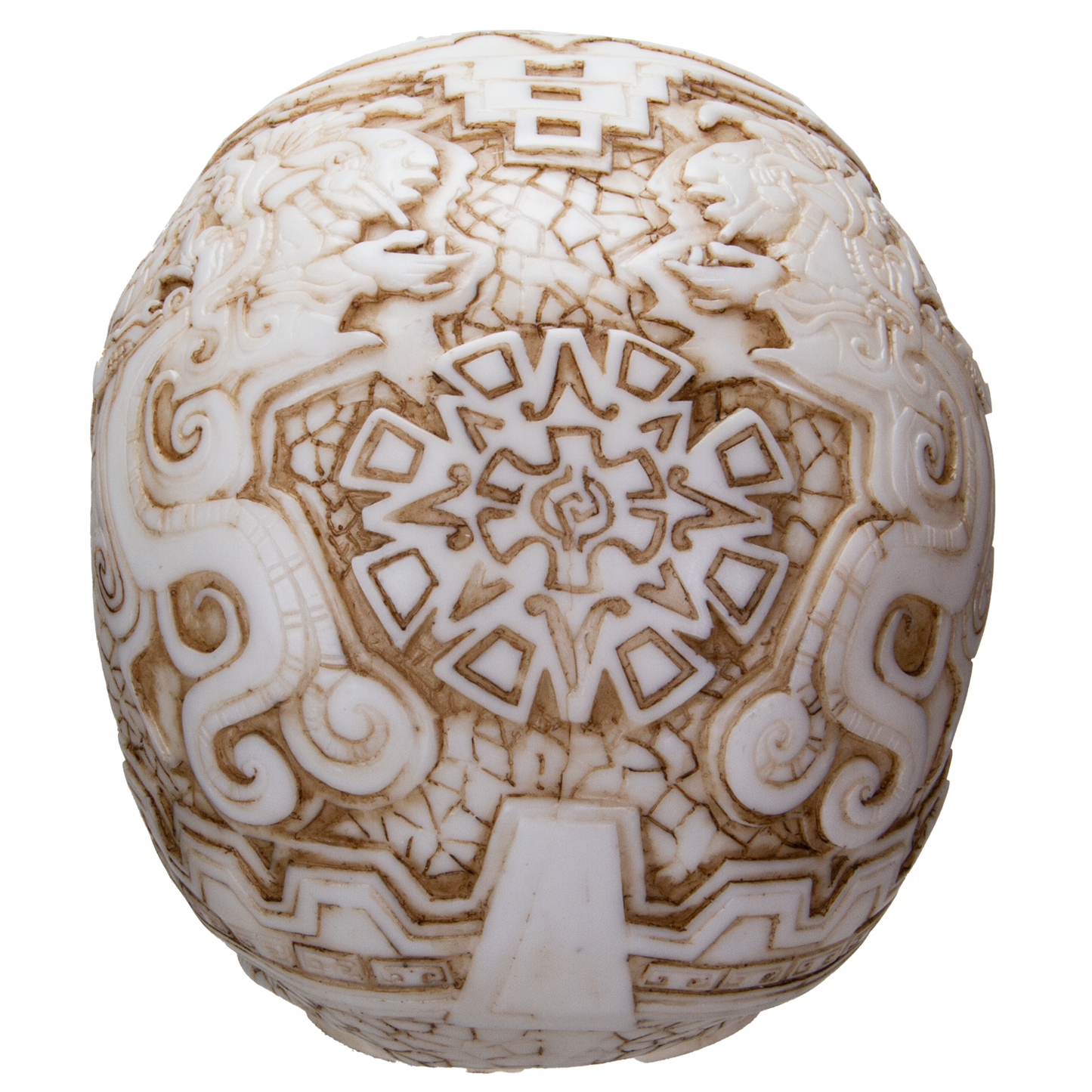 Aztec Skull Home Decor LED Lamp with Two USB Charging Ports, White