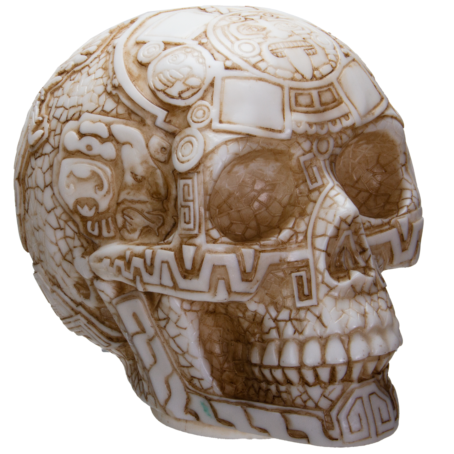 Aztec Skull Home Decor LED Lamp with Two USB Charging Ports, White