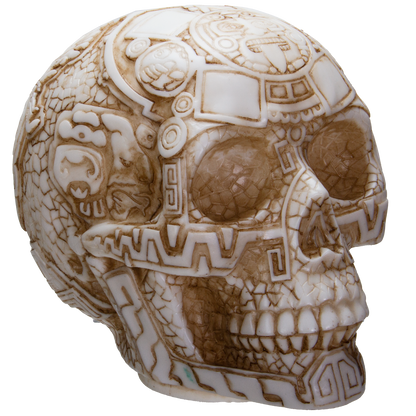 Aztec Skull Home Decor LED Lamp with Two USB Charging Ports, White