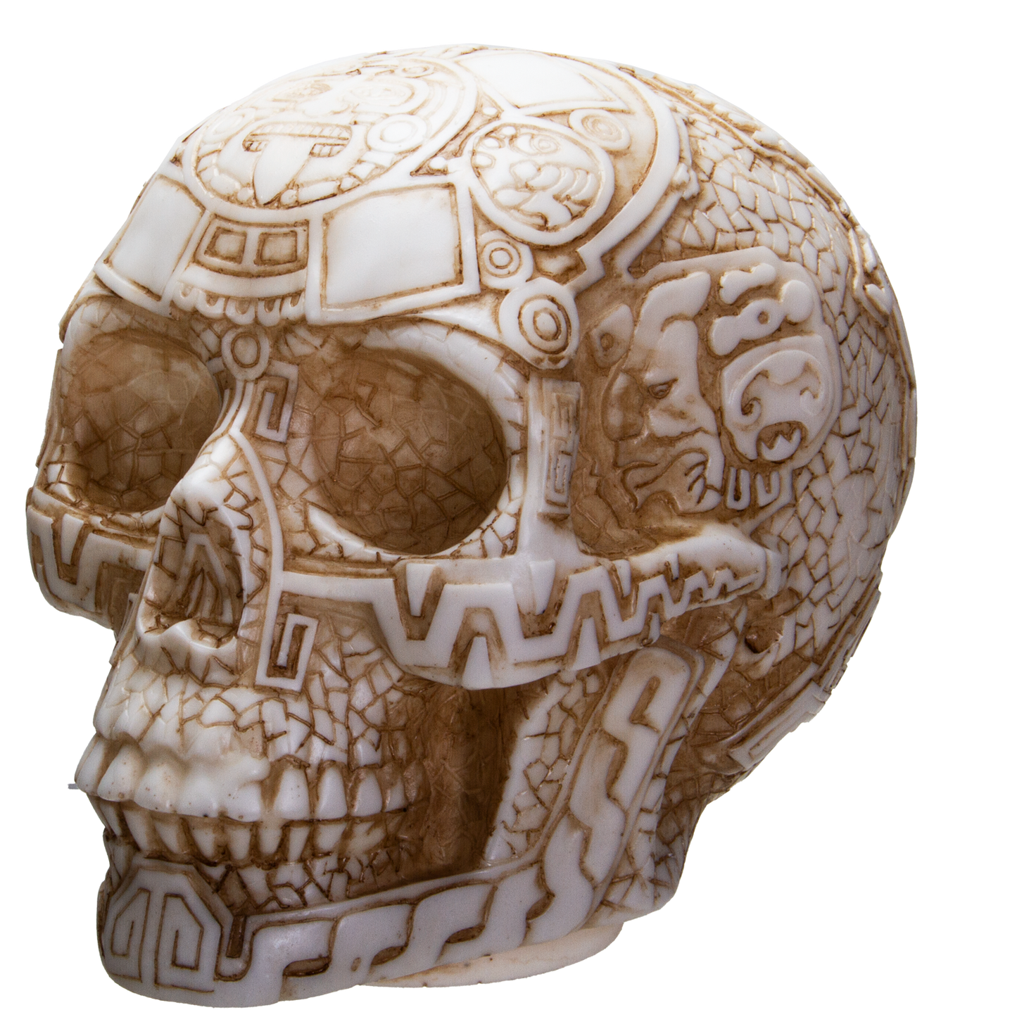 Aztec Skull Home Decor LED Lamp with Two USB Charging Ports, White